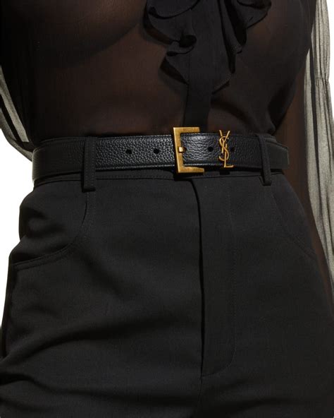 navy ysl belt|YSL belt women's outfit.